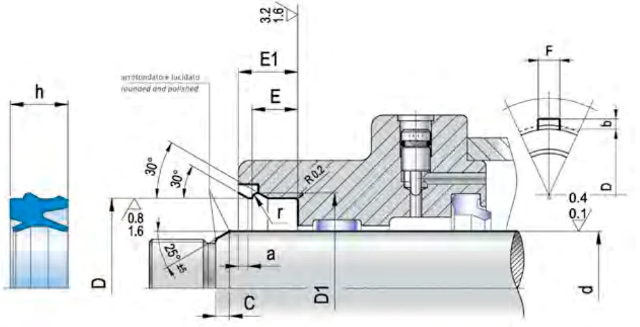 Схема установки грязесъемника Artic seals BWH с размерами